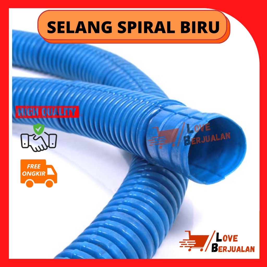 Selang Spiral Aquarium Biru 90cm