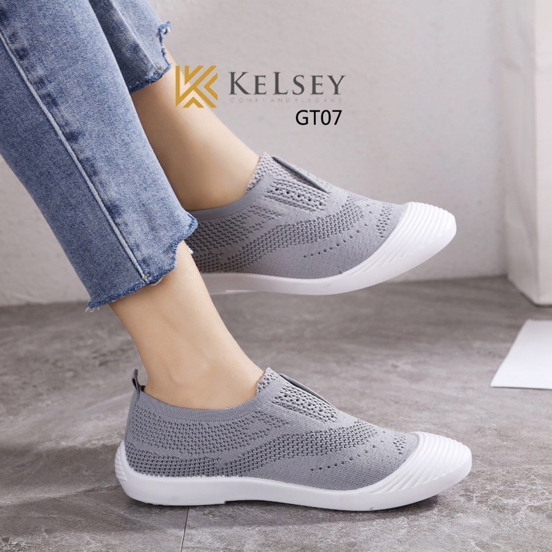 (GRATIS ALAS KAKI) RESTOCK!!  NICOLE SEPATU SLIP ON KELSEY GT07 SEPATU FLYKNIT FLAT SHOES WANITA IMPORT