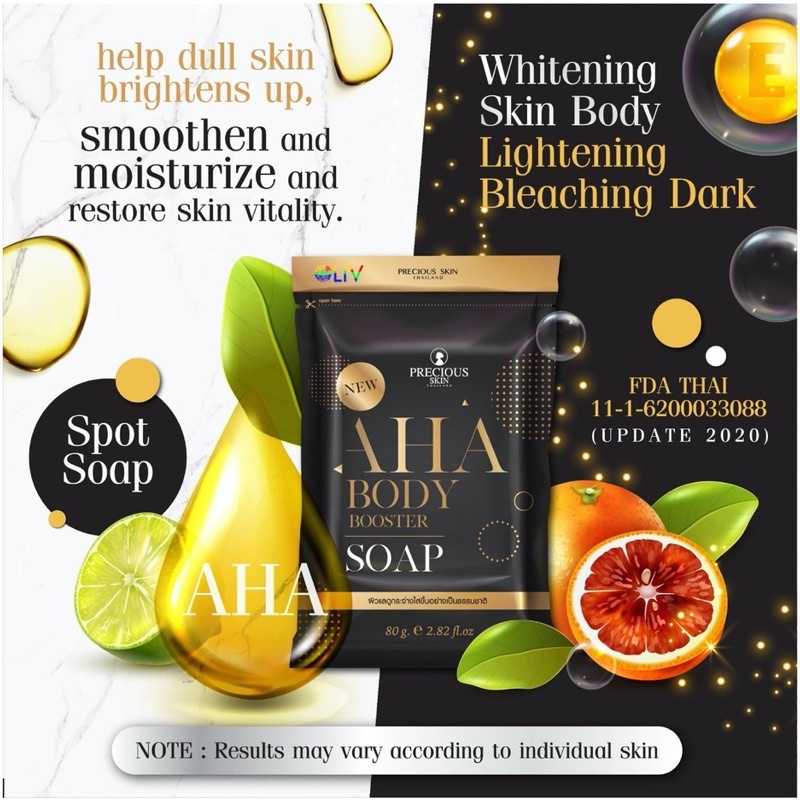 Aha Body Soap / Sabun Aha / Sabun Mandi / Sabun Pemutih Badan / Sabun Whitening