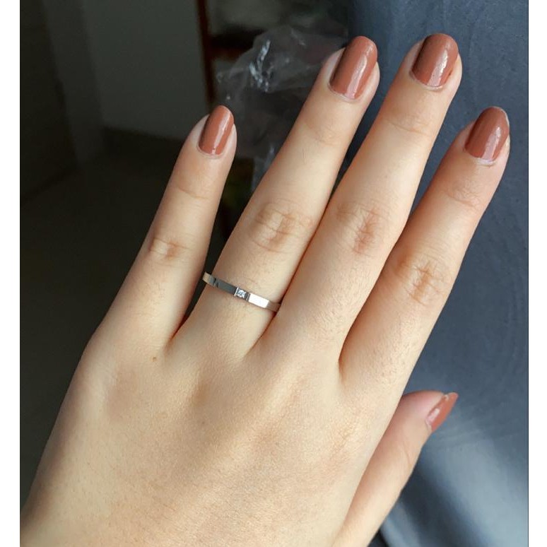 Cincin Titanium Mini Korea Wanita CK015 warna silver bisa untuk cincin kawin nikah fashion set midi