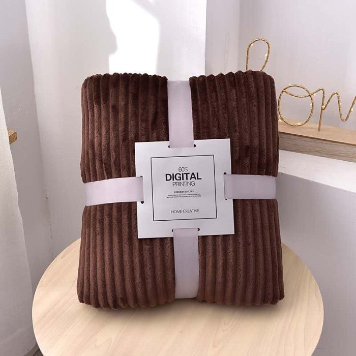 Selimut Bulu Grosir Halus N9H2 Bagus bisa COD Premium Berkualitas Selimut Salur Bulu Polos Jumbo Siz