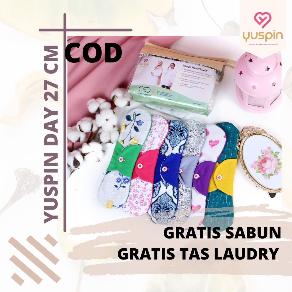 YUSPIN PEMBALUT KAIN VARIAN DAY USE 27 CM| PEMBALUT KAIN YUSPIN PAKET KOMPLIT PAKET REGULER |PEMBALU