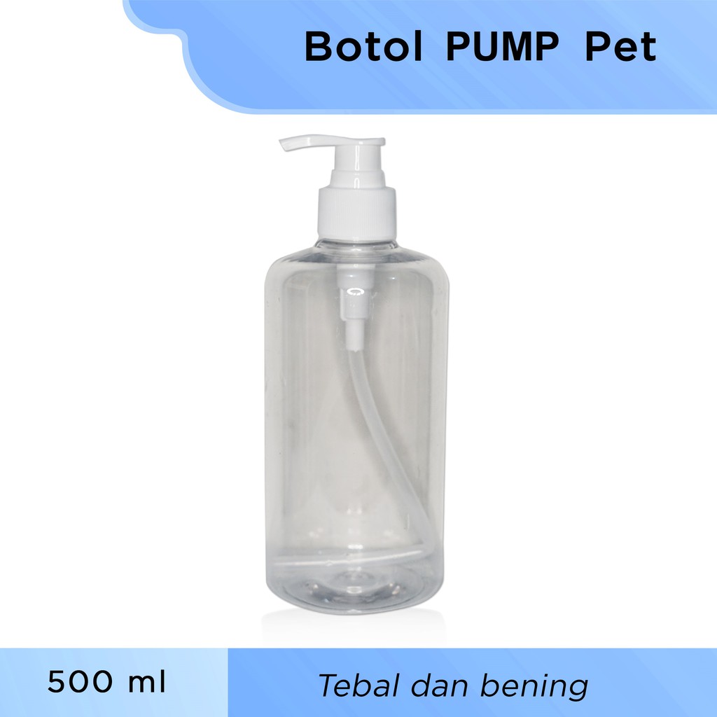 botol pump 500ml tebal bening ready Neck 28