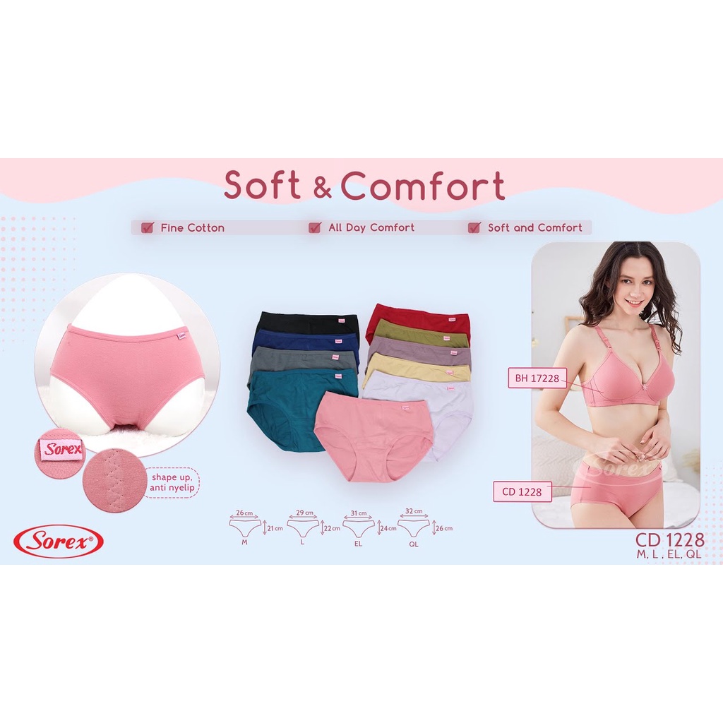 CD SOREX 1228 Wanita Dewasa | Celana Dalam Sorex 1228 SOFT &amp; COMFORT Perempuan | Sguna