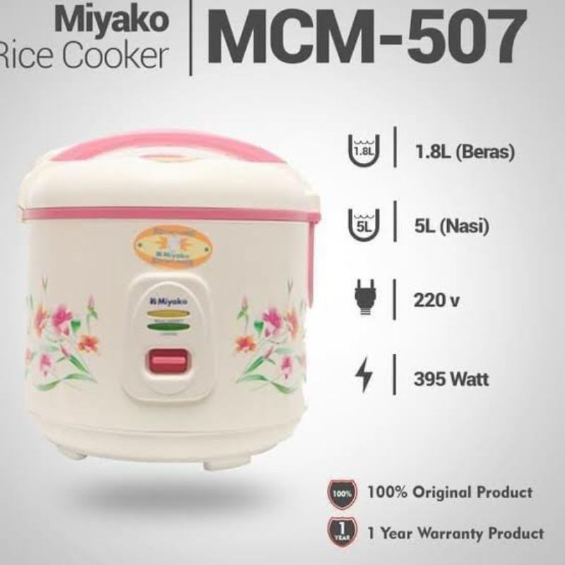 Rice Cooker Miyako MCM 507 1,8 Liter Magic Com Miyako 507 Penanak Nasi Miyako