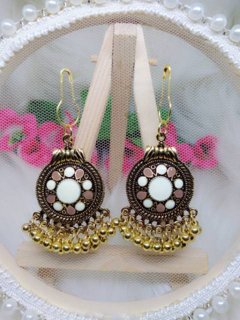 A183 Anting hijab juntai rumbai gold india