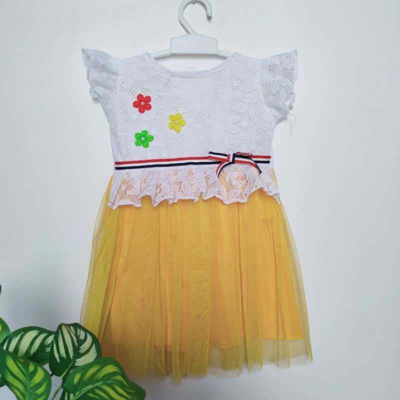 Dress anak cewek 1 2 3 4 tahun baju anak perempuan pakaian tutu tile dress mutiara 3 tiga