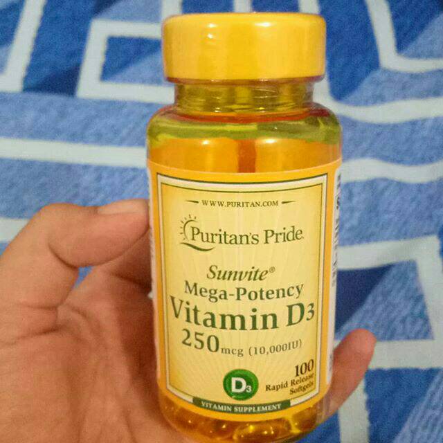Vitamin D3 puritans pride. 10000 IU.