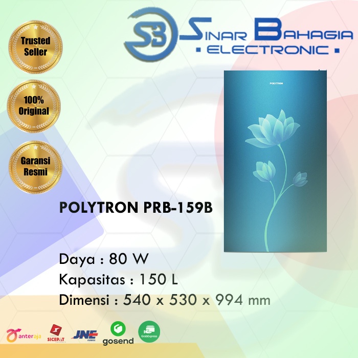POLYTRON PRB-159B KULKAS 1 PINTU (NEW) ( KHUSUS BANDUNG)