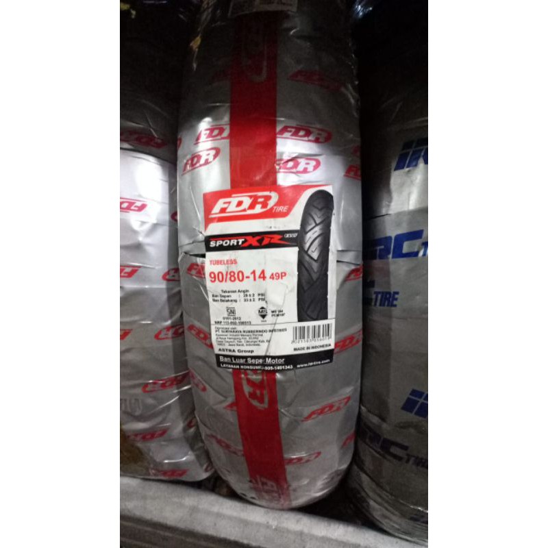ban fdr sport xr evo ring 14 ukuran 90/80-14 ban tubeless