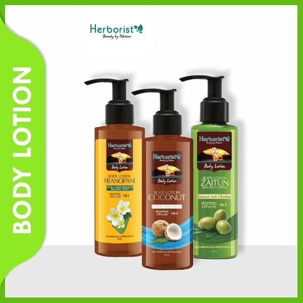 Herborist Body Lotion Zaitun | Coconut | Frangipani | Whitening UV Filter Herboris 145ml | Herborist