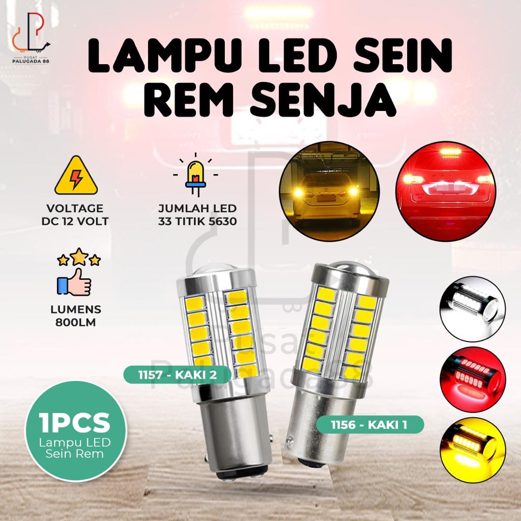 Lampu LED Rem Kaki 1 33 SMD Mata Mobil Motor Stop 1156 Lensa Projektor Sein Senja 33 Titik SMD 12v 24v Bayonet Putar BA15S P21W Mundur DC 12V