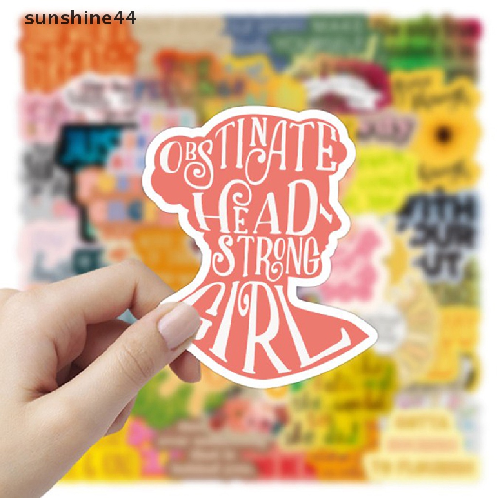 Sunshine 100pcs Stiker Tulisan Motivasi Kehidupan Firases DIY Untuk Laptop / Belajar