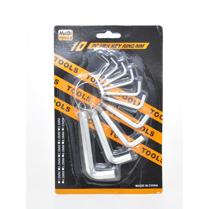 0458 Kunci L Set isi 10pcs Hex Key Ring Set 10pcs