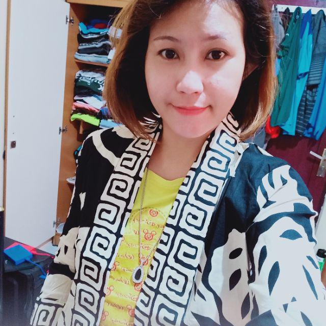 Outer Blazer Batik Lengan Panjang Bahan Katun Stretch, 241 Vd#