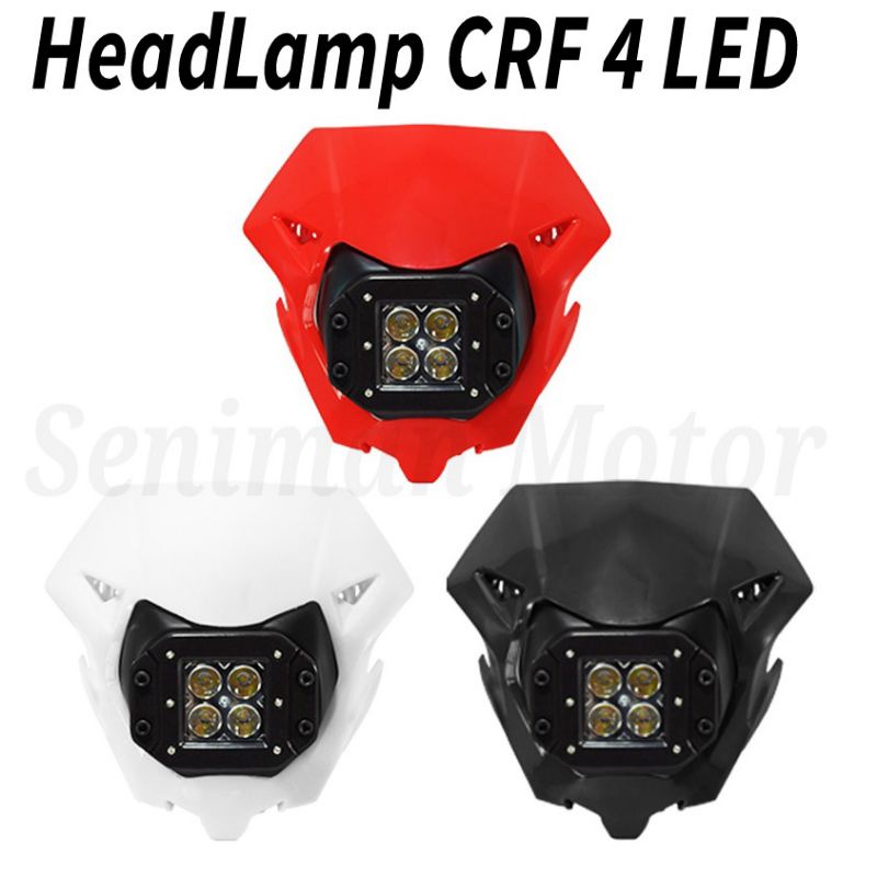 Headlamp CRF 150 L 4 LED Reflektor CRF 150 L 4 Led Batok Lampu CRF 150 Lampu Tembak 4 Led 2 Mode