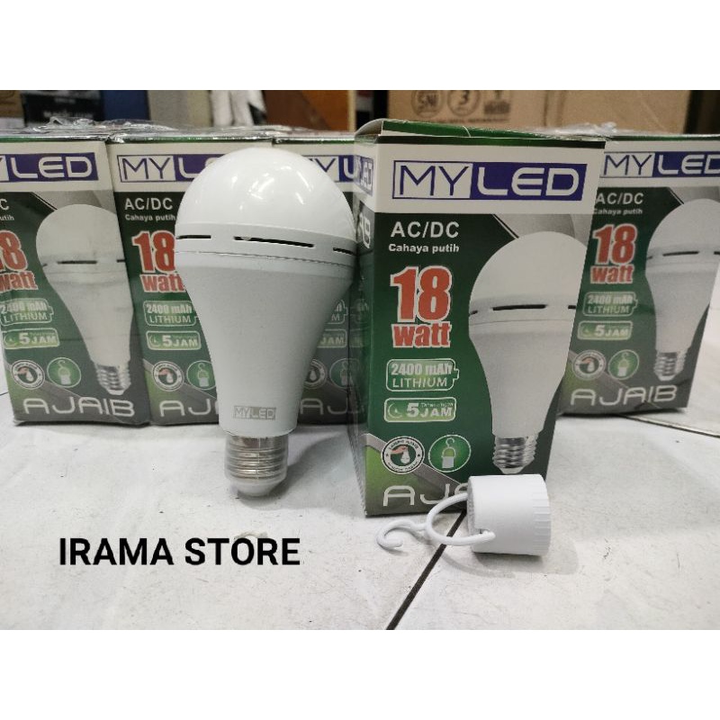 Lampu Led Emergency 18 Watt My Led Lampu Ajaib 18w AC/DC MYLED