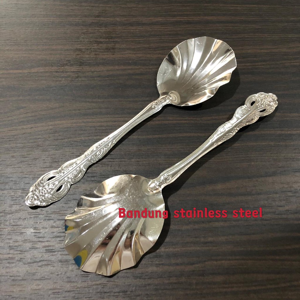 Sendok Sayur Nasi Besar motif Sendok Besar Stainless model kerang