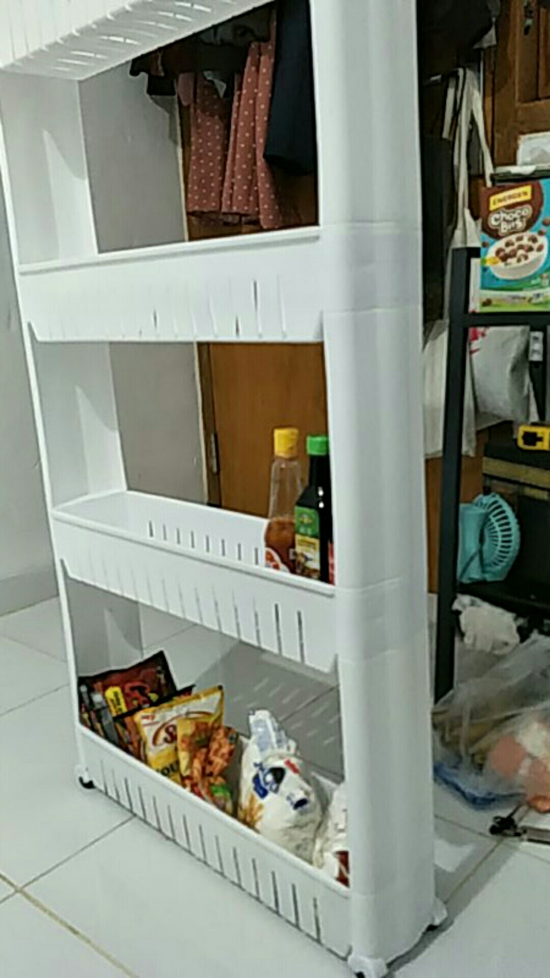 Shabbhy Rak Dorong Sudut Alat Dapur Kamar Mandi Organizer