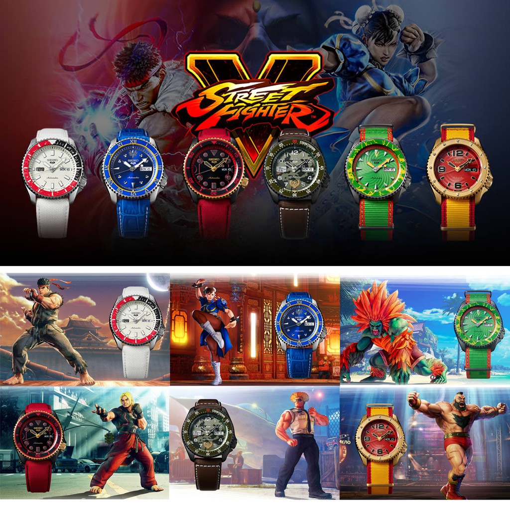 Seiko 5 Street Fighter SRPF23K1 Blanka Green - Jam Tangan Pria SRPF23