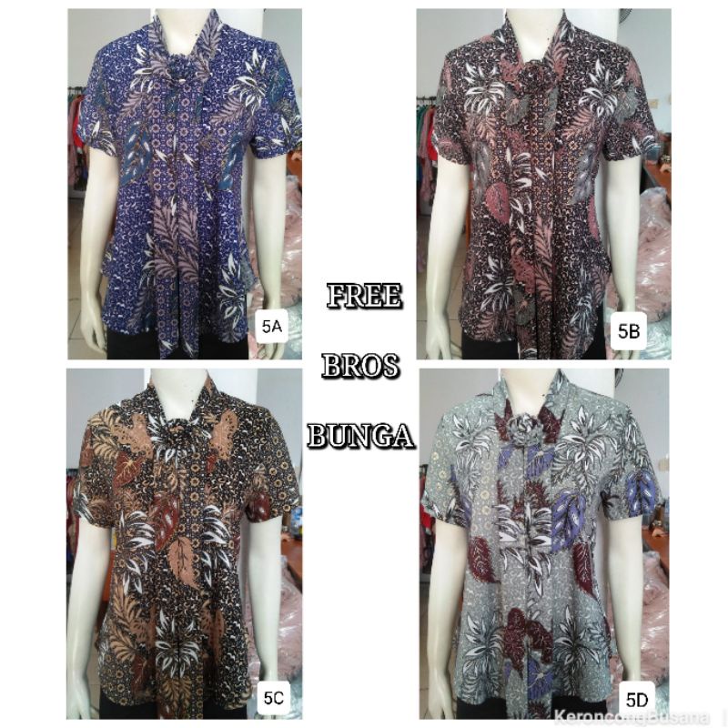 Kebaya Floy motif lengan pendek bahan BSY foil. KeroncongBusana