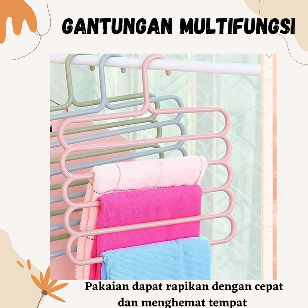 TERLARIS!! Gantungan Multifungsi Hanger Handuk Hanger Jilbab 5 in1 Serbaguna