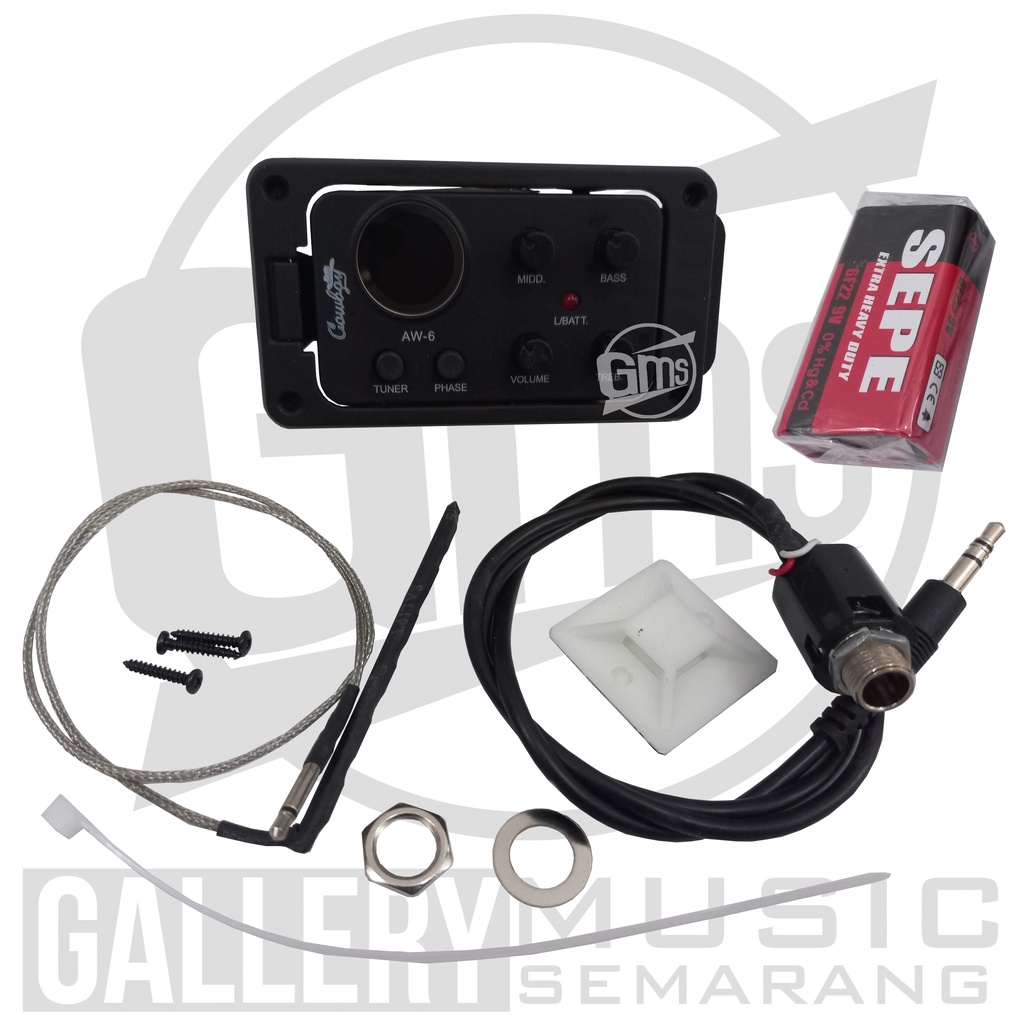 ORIGINAL!!! Preamp Equalizer Tuner Gitar Akustik Elektrik Cowboy AW-6 Import (A44)