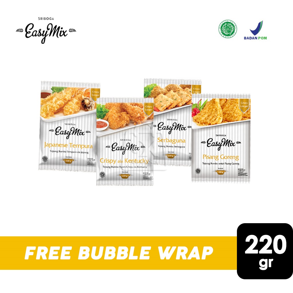 

Tepung Easy Mix Sriboga / Premix / Premiks Instan (Sachet 220 gr)