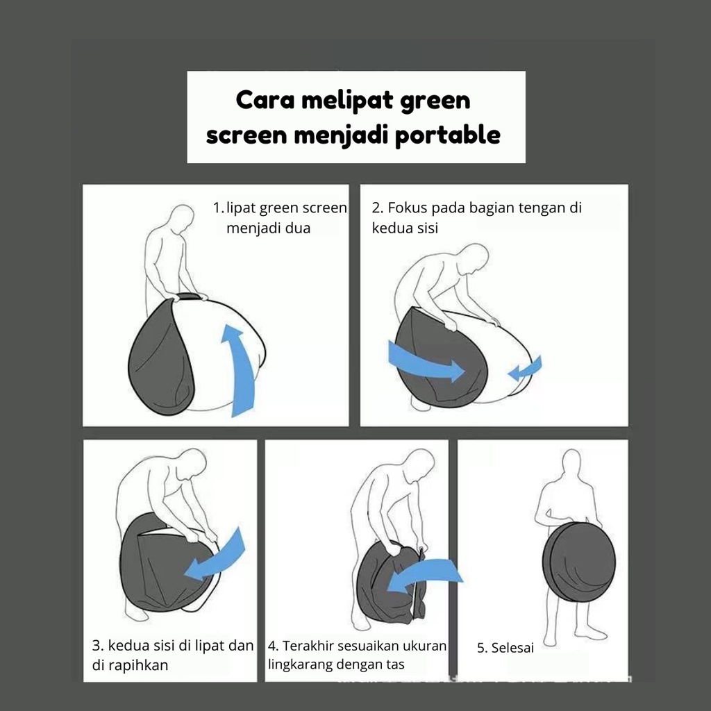 GREEN SCREEN Lipat Portable Background ChromaKey Kelas Online ZOOM OBS [READY STOCK]