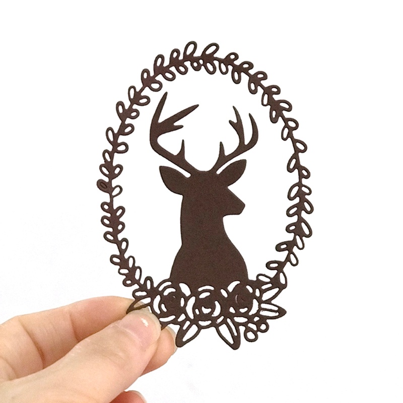 Cetakan Stensil Cutting Dies Motif Rusa Natal Bahan Metal Untuk Scrapbook / Craft DIY / Embossing