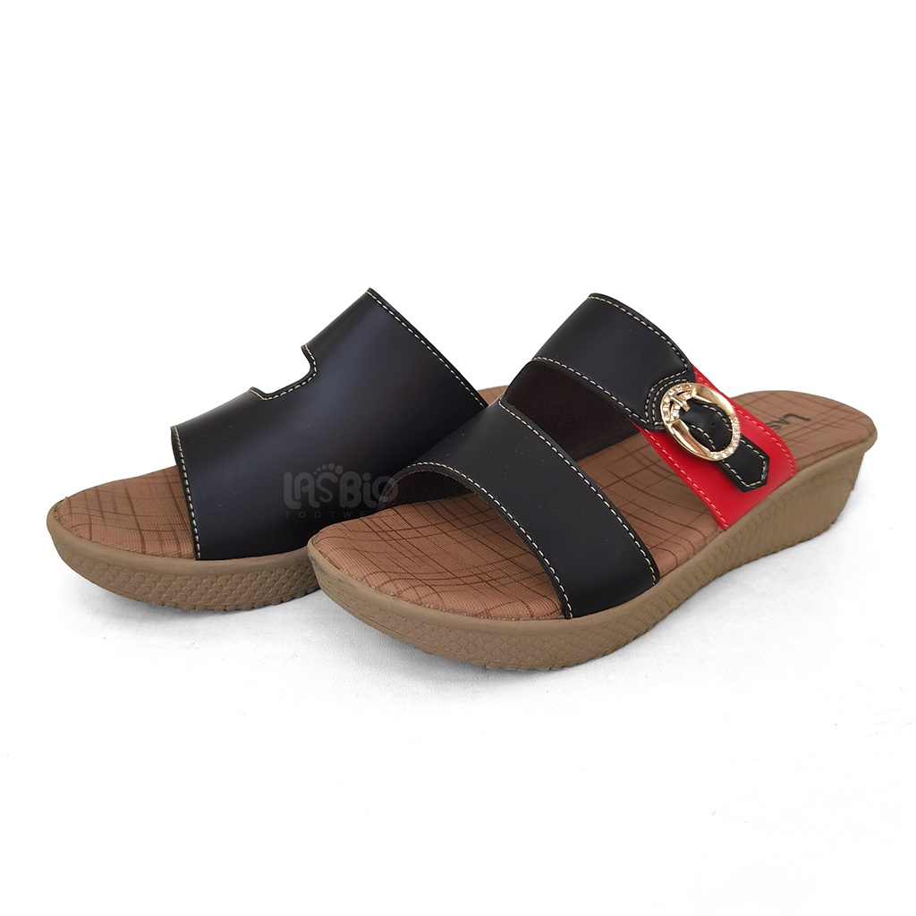 Sandal Selop Wedges Kasual Wanita Lasbio HO05