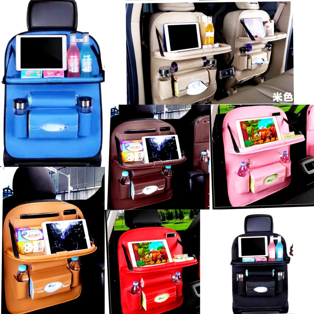 Car Seat Organizer Tempat Ipad,Botol Minum,Tempat tissue Tisu dan Meja