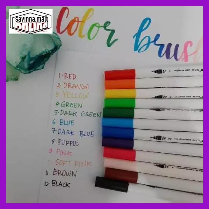 

U0Uo879- Spidol Pena Kuas Warna 2 Mata Pen/Color Brush Pen Clp-06 Joyko Y7Ry688-