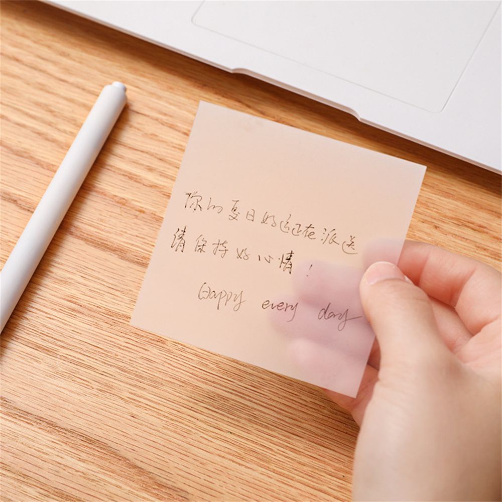 Lanfy 50 Lembar Sticky Note Transparan Tahan Air Untuk Kantor / Sekolah
