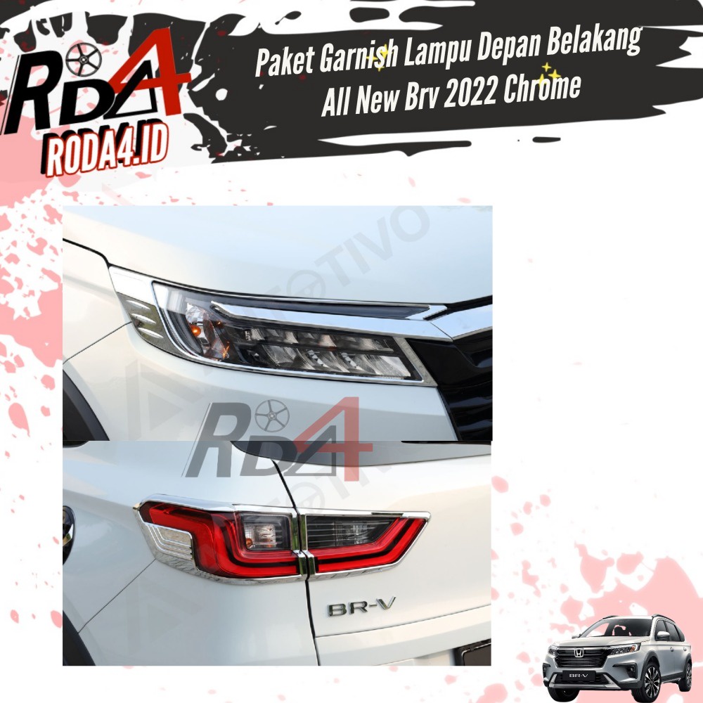 Garnish BRV 2022 Cover Garnis List Lampu Depan Belakang Chrome