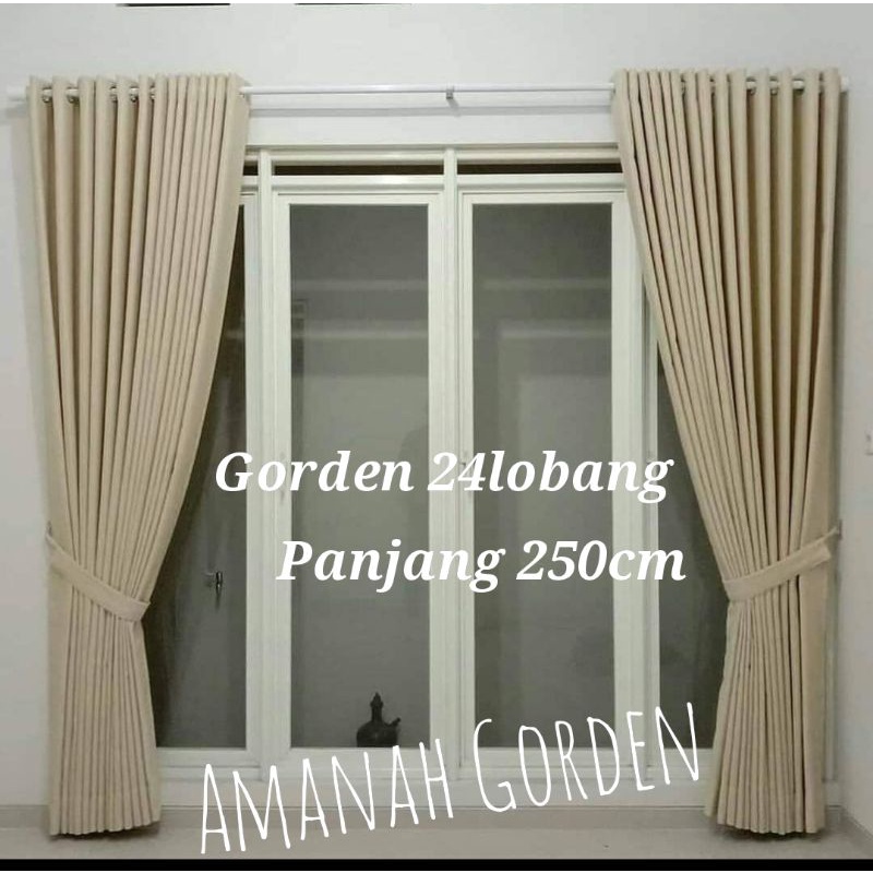 Gorden Jendela Kamar Aesthetic Lebar 2 Meter Panjang 250cm Jendela Besar Ruang Tamu Bahan Blackaot 1
