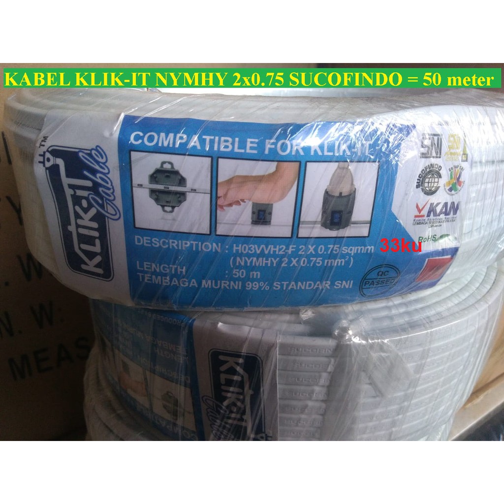 KABEL KLIK-IT KABEL EXTENSION NYMHY 2x0.75 SUCOFINDO