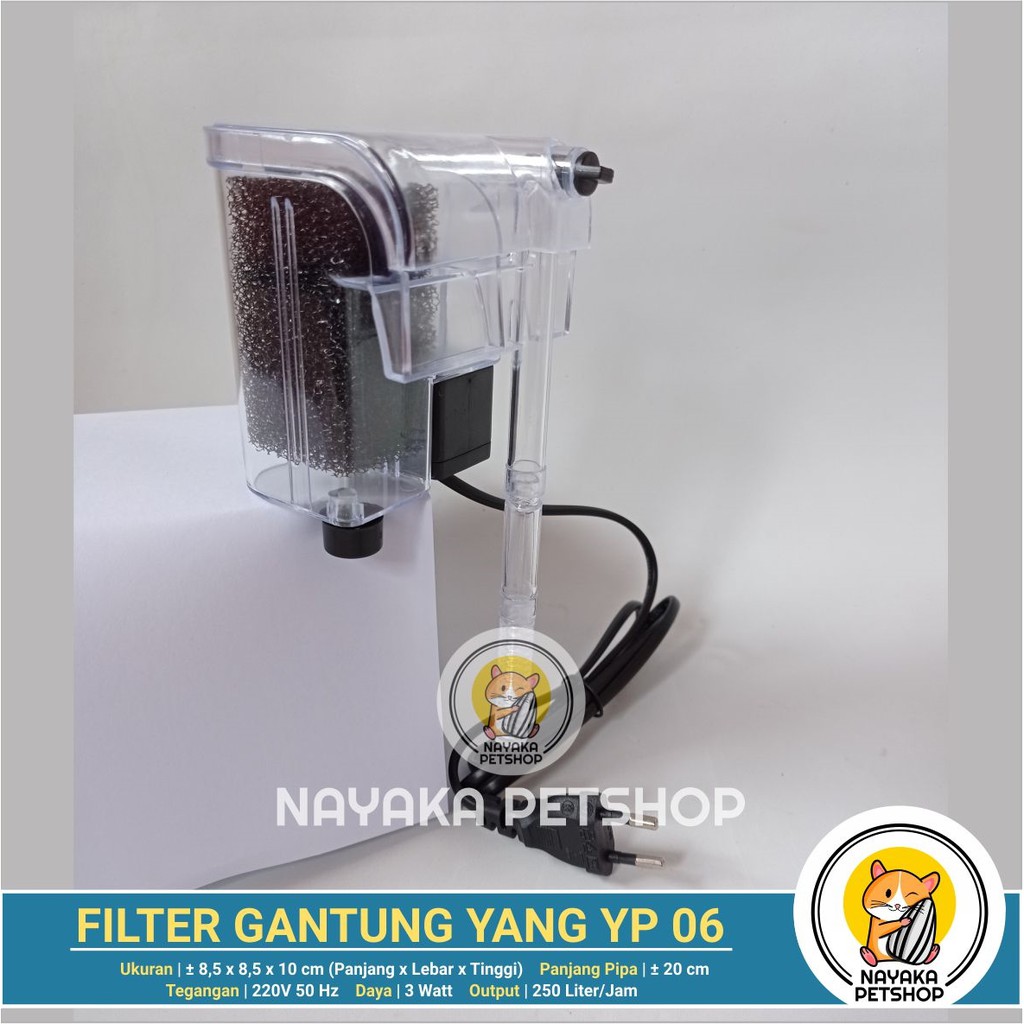 Yang YP 06 Filter Gantung Aquarium Filter Hanging Hang On Saringan Air Aquascape Mini