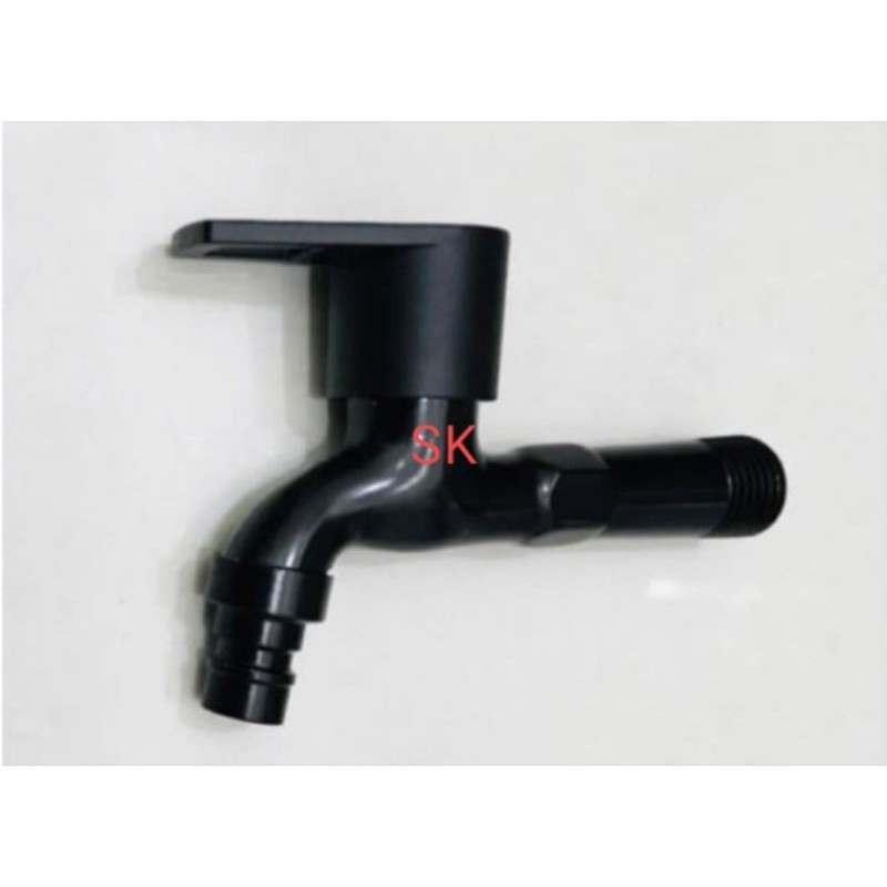 KERAN AIR TEMBOK TAMAN STAINLES HITAM BLACK - KRAN AIR TEMBOK FAUCET BLACK KAMAR MANDI