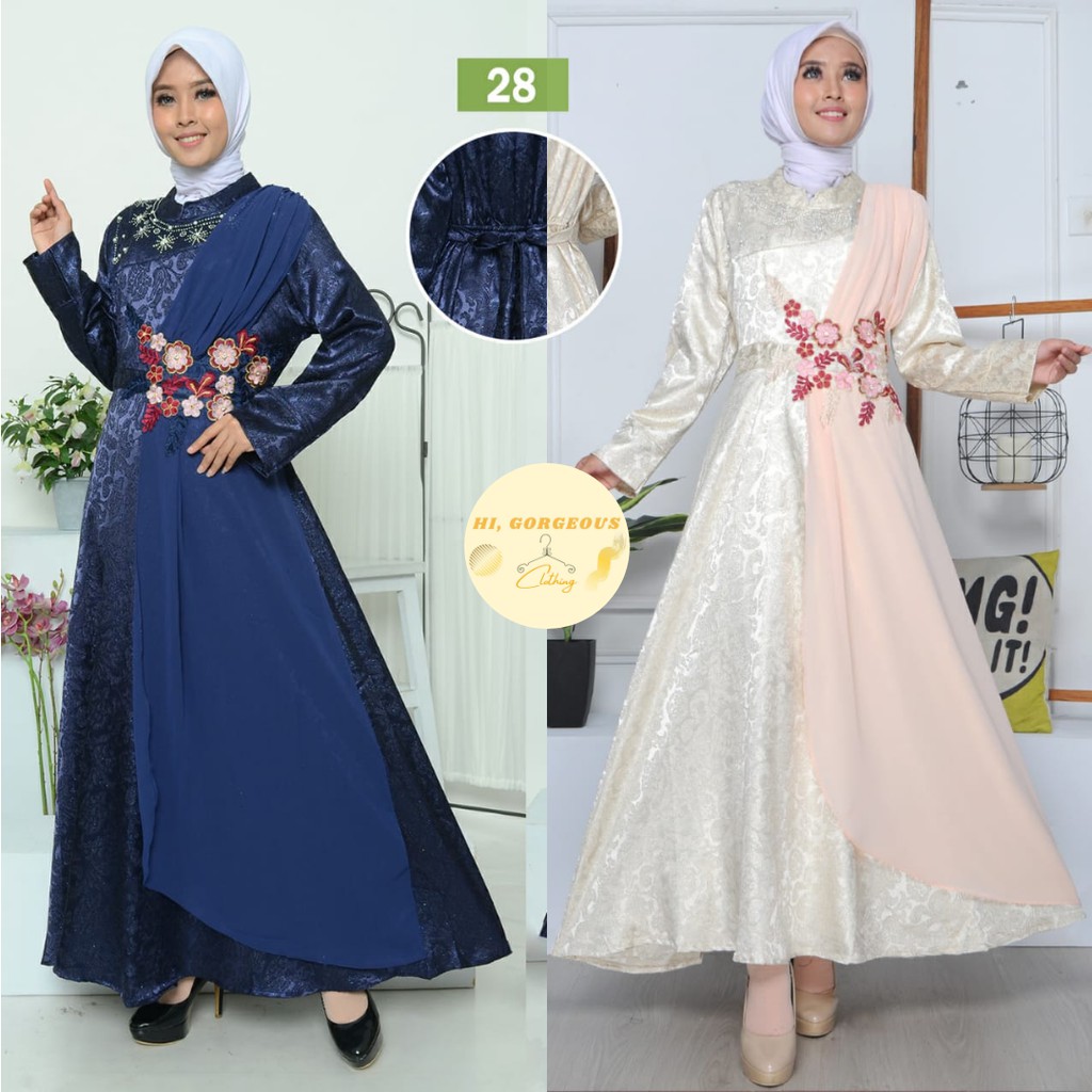 Gamis Pesta Bahan Jaguar (HG28)