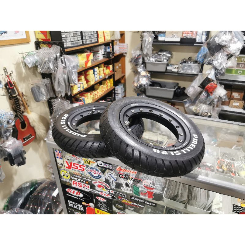 Velg Tubeless Vespa Ring 10 Modular GS Black set Ban Pirelli SL 26 Sporty made in Brazil 🇧🇷