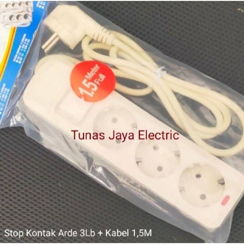 Stop Kontak Arde 3Lb + Kabel Tembaga 1,5 Meter AIRAM (Standar SNI)