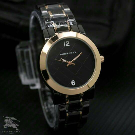 Jam tangan wanita Burberry black chain
