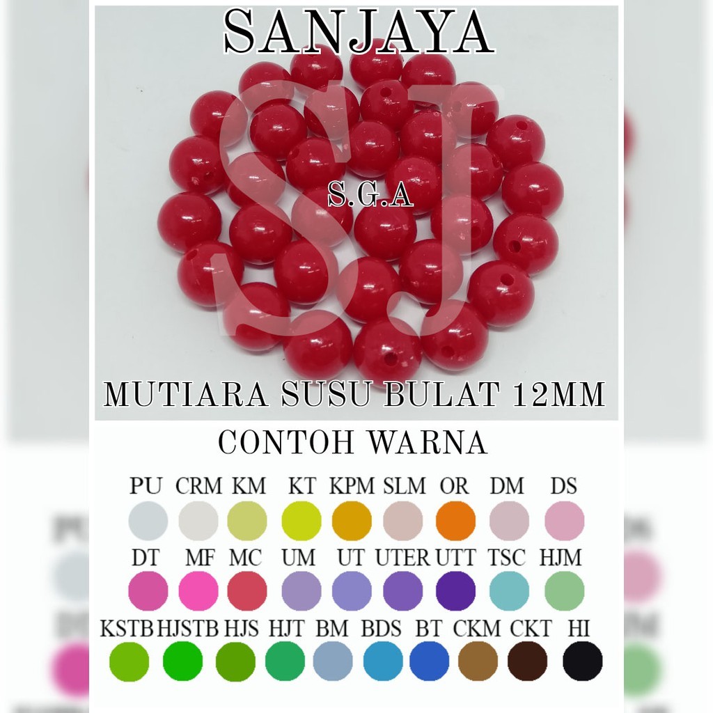 MOTE SUSU / MANIK SUSU / MANIK SUSU PASTEL / MOTE BULAT / MANIK BULAT / MANIK SUSU BULAT / MOTE SUSU BULAT 12MM