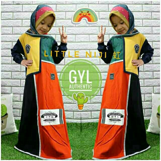 Gamis gyl niji kids asli original