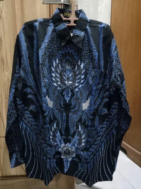 Peksi Biru Kemeja Batik Pria Lengan Panjang Atasan Batik Pria Kemeja Pria Lengan Panjang By Gba