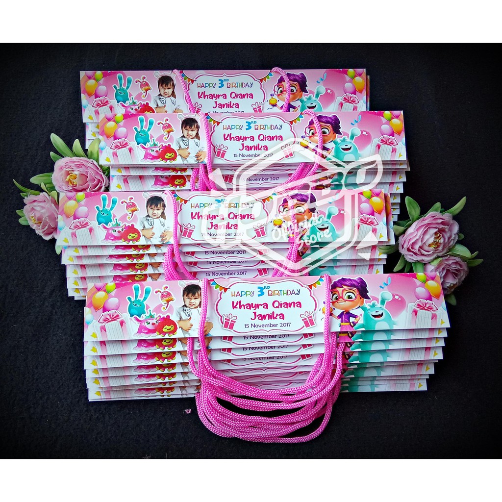 PLASTIK TEBAL Tas Label Snack Ultah - Tas Plastik Ulang Tahun-5