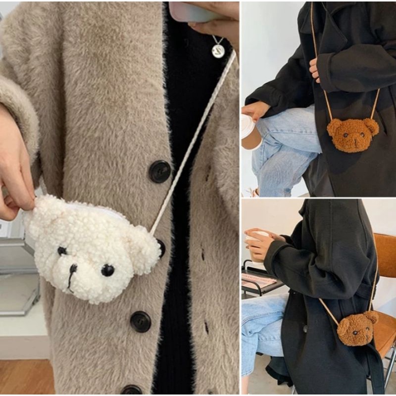 [ READY STOCK ] JIFAT Mini Bear Bag / Tas Selempang Kepala Beruang