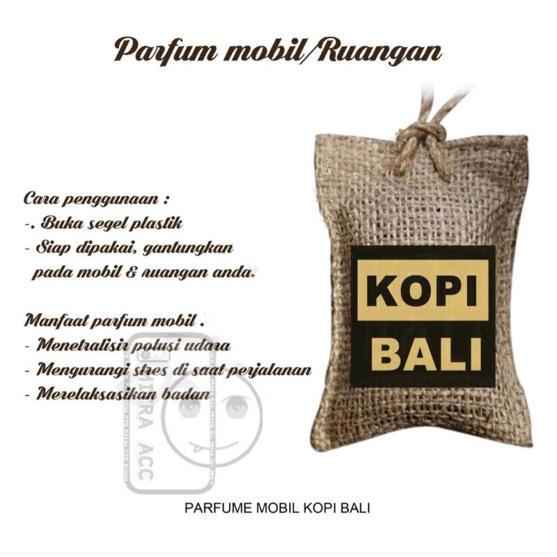 Parfum Mobil Kopi Bali Pengharum Pewangi Gantungan Mobil Biji KOPI BALI