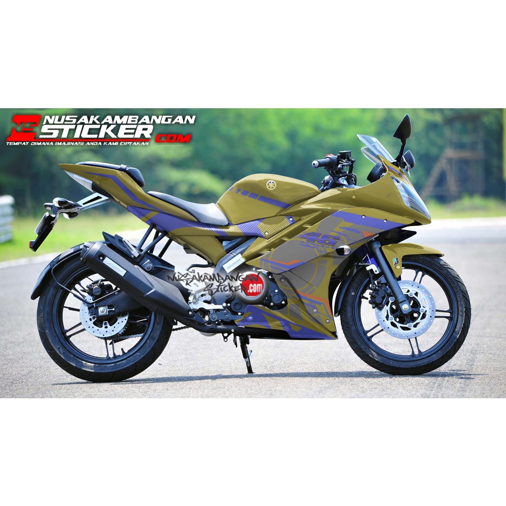 Decal Stiker Motor Yamaha R15 V2 Full Body Kuning Grafis Racing Team Sticker Variasi Custom Bahan Qu